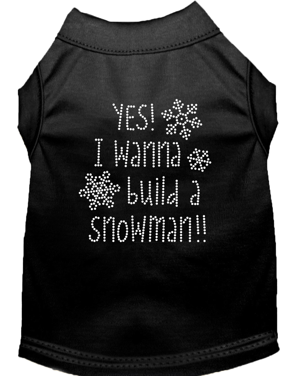 Yes! I want to build a Snowman Rhinestone Dog Shirt Black Lg